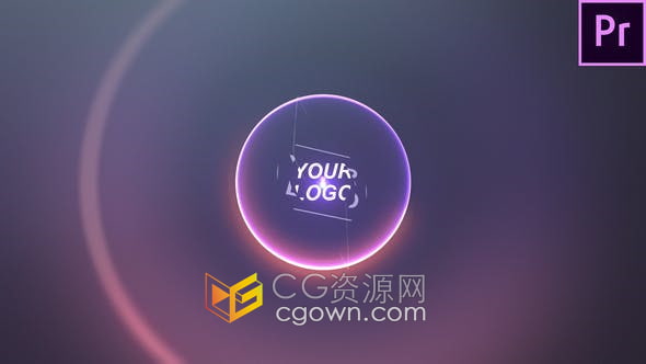 PR模板-炫彩金光闪闪光线LOGO标志动画视频片头