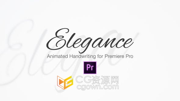 Premiere Pro动画英文字体优雅手写文字标题动画4K分辨率