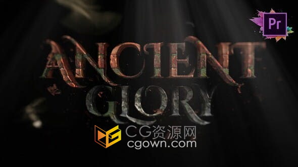 PR模板-40种逼真高级3D纹理样式13种动画三维岩石材质标题视频片头