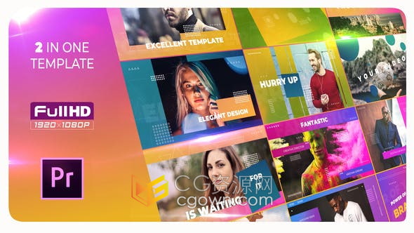 PR模板-多彩创意动态快速介绍现代时尚宣传介绍视频片头