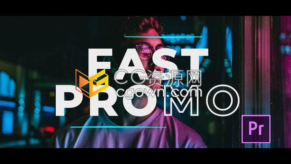 PR模板-活力动感大标题色彩填充效果时尚排版跺脚风格标题宣传片头