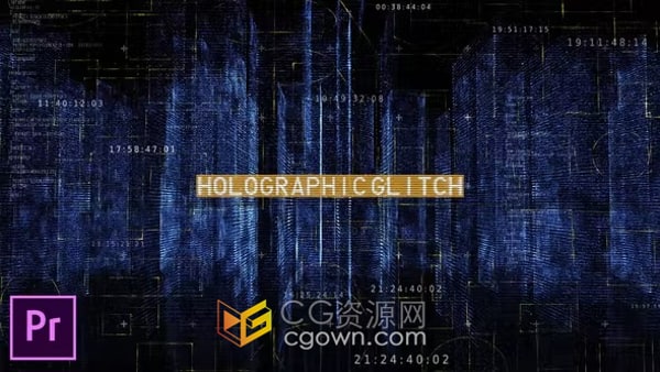 Holographic City Opener全息城市数据云人工智能VR技术标题科技片头PR模板