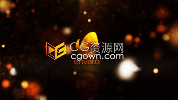 PR模板-漫天飞舞金色反光粒子时尚魅力奢华标志闪亮LOGO片头