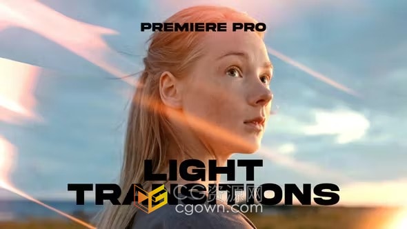 微妙的光芒闪光燃烧耀斑动态光线过渡-PR转场模板