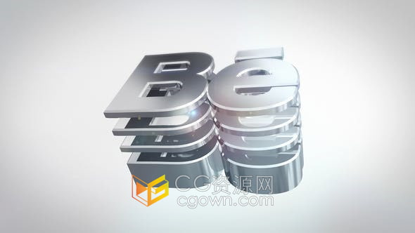 PR模板-3D反光材质三维文字标题视频片头动画制作