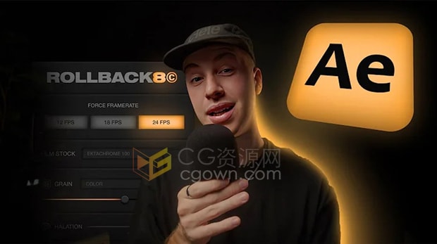 Rollback8 Pro AE/PR脚本生成8mm胶片噪点刮痕边框叠加效果