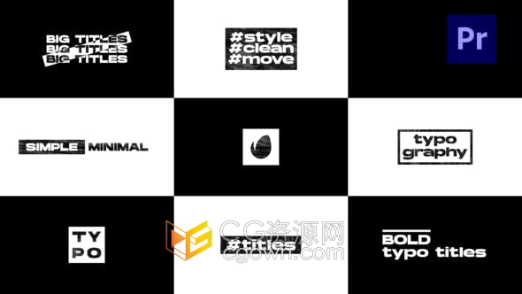 Big Typo Titles PR模板动态富有创意文字动画介绍视频字幕标题