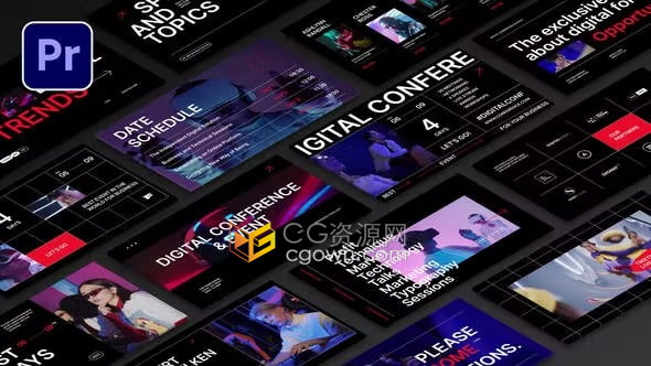 PR模板-数字论坛在线活动广告商业会展直播预告动态宣传海报