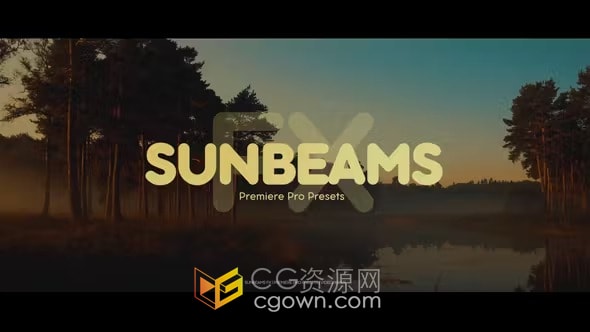 光效素材包阳光效果多种方向的光束元素-PR预设