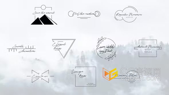 PR模板-4K现代简约线条文字动画排版标题