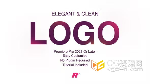 PR标志模板-优雅简洁企业品牌LOGO动画