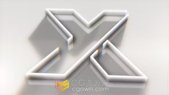 立体感标志轮廓绘制色彩填充明亮LOGO动画-PR模板