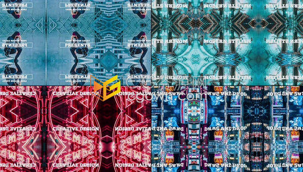 现代抽象图形演变万花筒效果转场过渡动画-PR预设文件下载