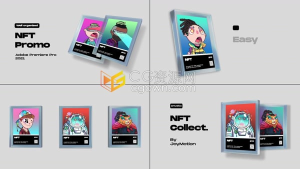 PR模板-虚拟货币交易电商产品宣传数字艺术NFT收藏卡推广展示
