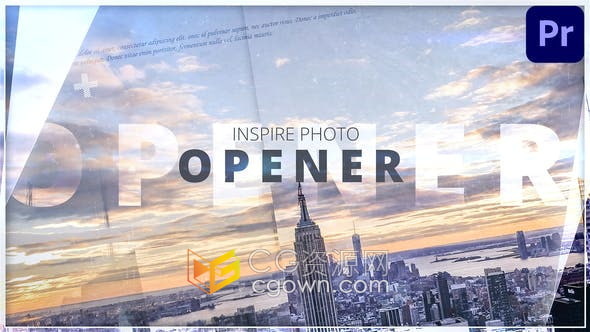 AE与PR模板-图形滑动光效动画转场效果创建宣传片头图文视频