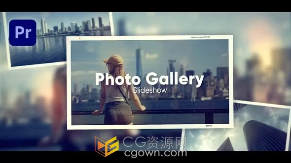 PR模板-带漏光效果旅游照片展示现代图像幻灯片干净相册