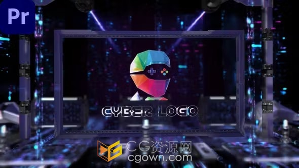 PR模板-信息高科技数字网格标志动画Cyber Logo