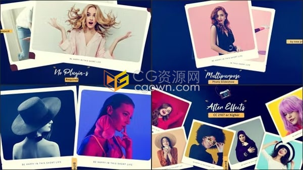 PR模板-明信片照片幻灯片多用途婚礼公司活动情人节生日家庭视频相册