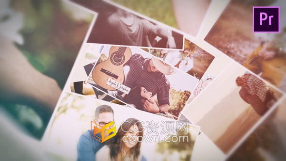 PR模板-美丽回忆幻灯片复古优雅婚礼照片动画相册视频