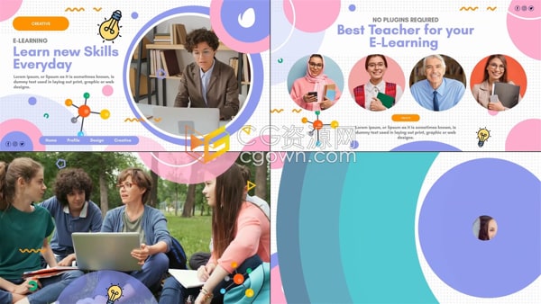 PR模板-远程学习在线教学互动教育幻灯片虚拟教室教育机构宣传片