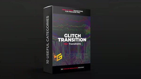 PR模板-95+独特类别小故障过渡转场特效极端锐化马赛克滑动分裂拉伸效果