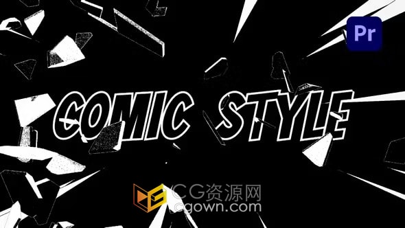 PR模板-卡通黑白风格漫画主题颁奖标题开场动漫LOGO片头