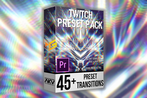 45+Twitch过渡震动摇动转场PR预设包免费下载