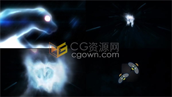 发光狗奔跑图形动画粒子特效演绎LOGO片头视频效果-PR模板下载
