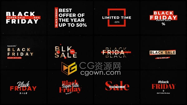 创意粗体动画文本销售促销折扣宣传视频PR标题模板