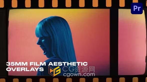 12个胶片效果叠加元素35mm Film Aesthetic Overlays-PR模板