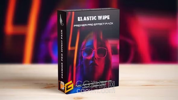 高级转场弹性缩放擦除过渡效果元素-PR模板