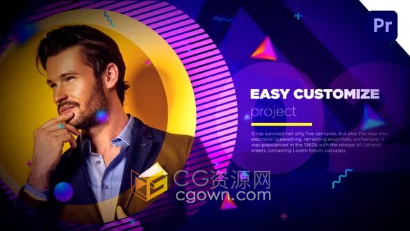 PR模板-抽象几何图形展示现代创意活动预告片Geometric Slideshow