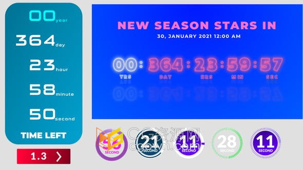 PR模板-定时器工具倒计时秒表圆圈时间计时动画设计