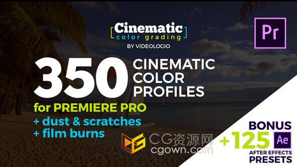 PR模板/AE预设-350种电影调色预设无人机浪漫婚礼创意色彩独特复古老式划痕等效果