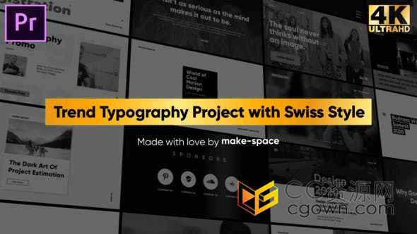 PR预设/AE模板-44个完全可定制的4K设计屏幕排版企业标题文本动画