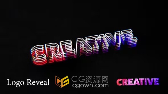 PR模板-具有发光线条和光泽效果的现代标志动画