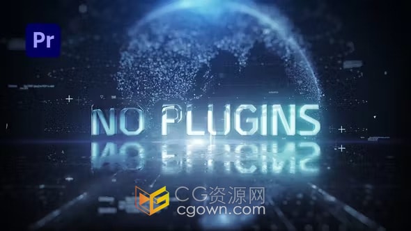 HUD粒子地球背景现代潮流的酷炫氛围高科技标题开场白-PR模板