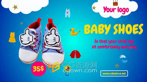 PR模板-宝贝商店孩子衣服女孩男孩玩具促销学生用品宣传广告片