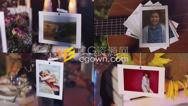 PR模板-月色下花园树下的餐桌一角展示浪漫爱情故事特色电子相册