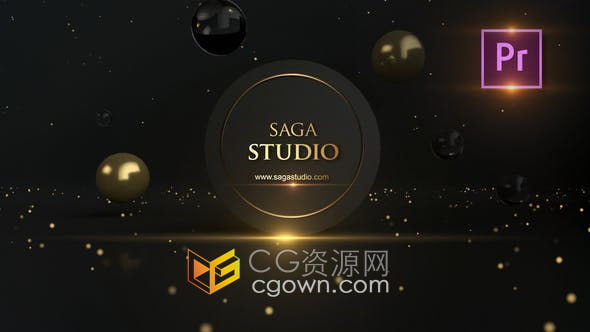 PR模板-大气黑金色场景颁奖典礼文字标题片头视频