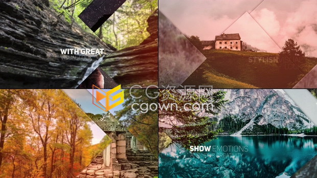 动态优雅介绍照片幻灯片视频企业宣传片效果制作-PR预设与AE模板下载