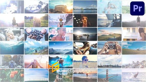 AE与PR模板-照片幻灯片视频墙拼贴宣传视频相册动画制作