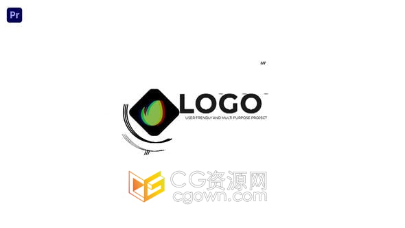 PR模板-Shape Logo Opener现代RGB图形动画视频片头