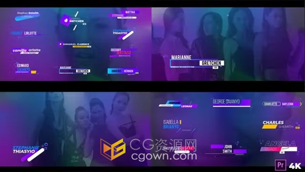 AE与PR模板-现代简单屏幕下方栏目信息角标滚动卷轴标题字幕条动画