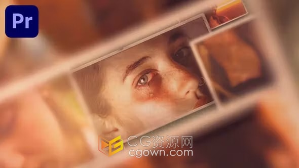 PR模板-优雅复古风格情感和艺术气息漏光效果专辑相册