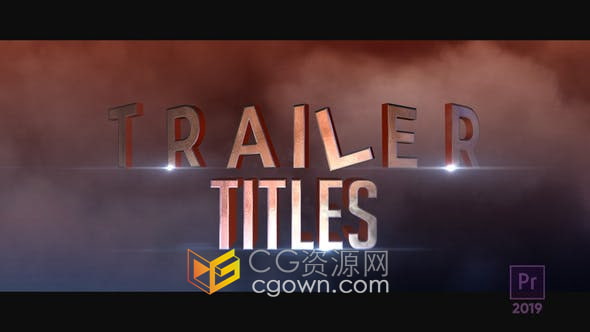 3D Trailer Titles PR模板三维文字标题动画预告片电影片名宣传视频