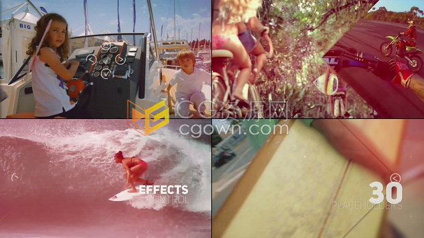 家庭照片记忆相册视频夏季冒险时间幻灯片展示动画效果制作-PR/AE模板下载