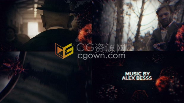 AE/PR模板下载恐怖电影预告片故障粒子介绍宣传标题动画效果视频制作