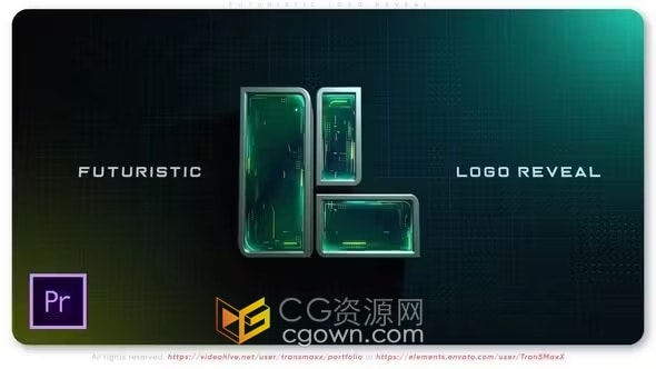 简约风格技术开场数字标识LOGO动画-PR模板