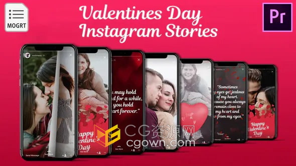 PR模板-7组Love浪漫爱情故事情人节婚礼短视频制作